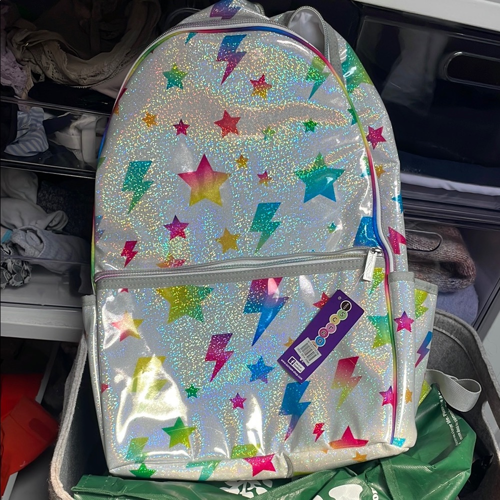 Holographic Star and Lightning Backpack